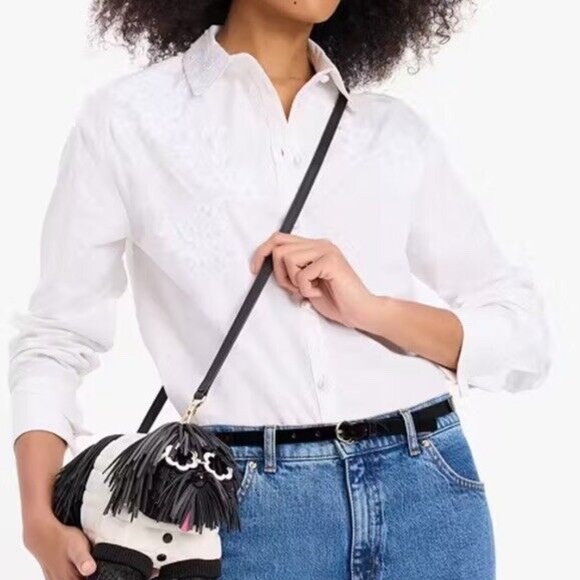 NWT KATE SPADE Shaggy 3D dog crossbody bag Novelty Purse Leather Handbag - Picture 2 of 6